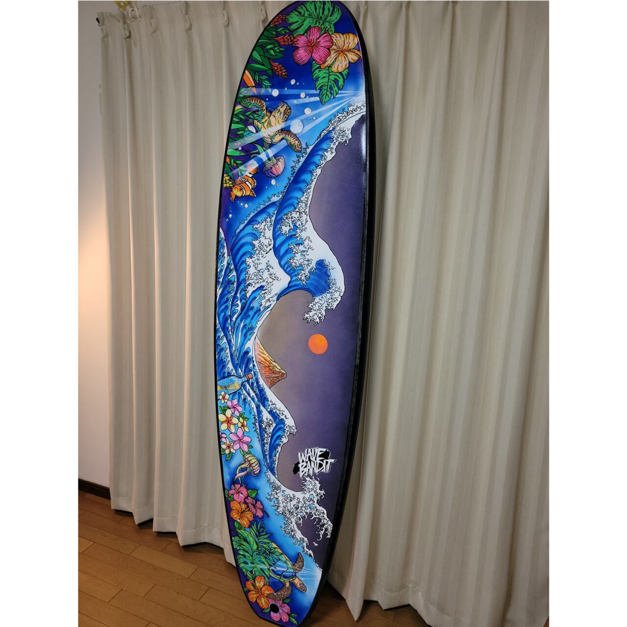 サーフィン 水彩画 アート27✖️24アクリル作品 サーフィン 水彩画