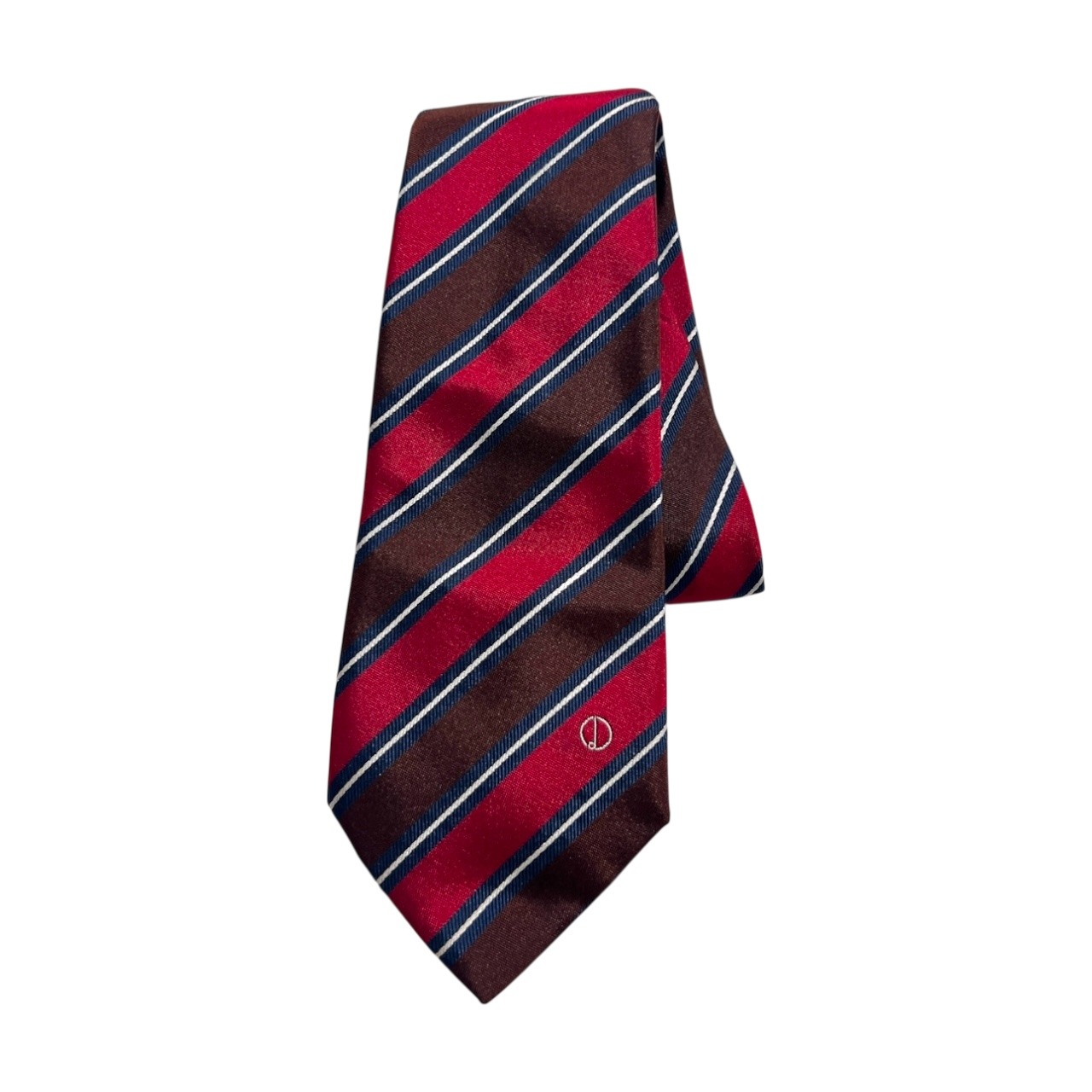 dunhill LONDON ダンヒル レジメンタル ネクタイ /レッド×ブラウン/イタリア製/ビンテージ/シルク