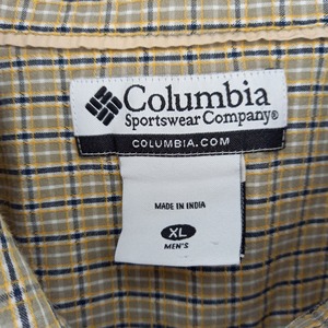 コロンビア　インド綿　S/Sシャツ　チェック　オーバーサイズ　カーキ　XL
