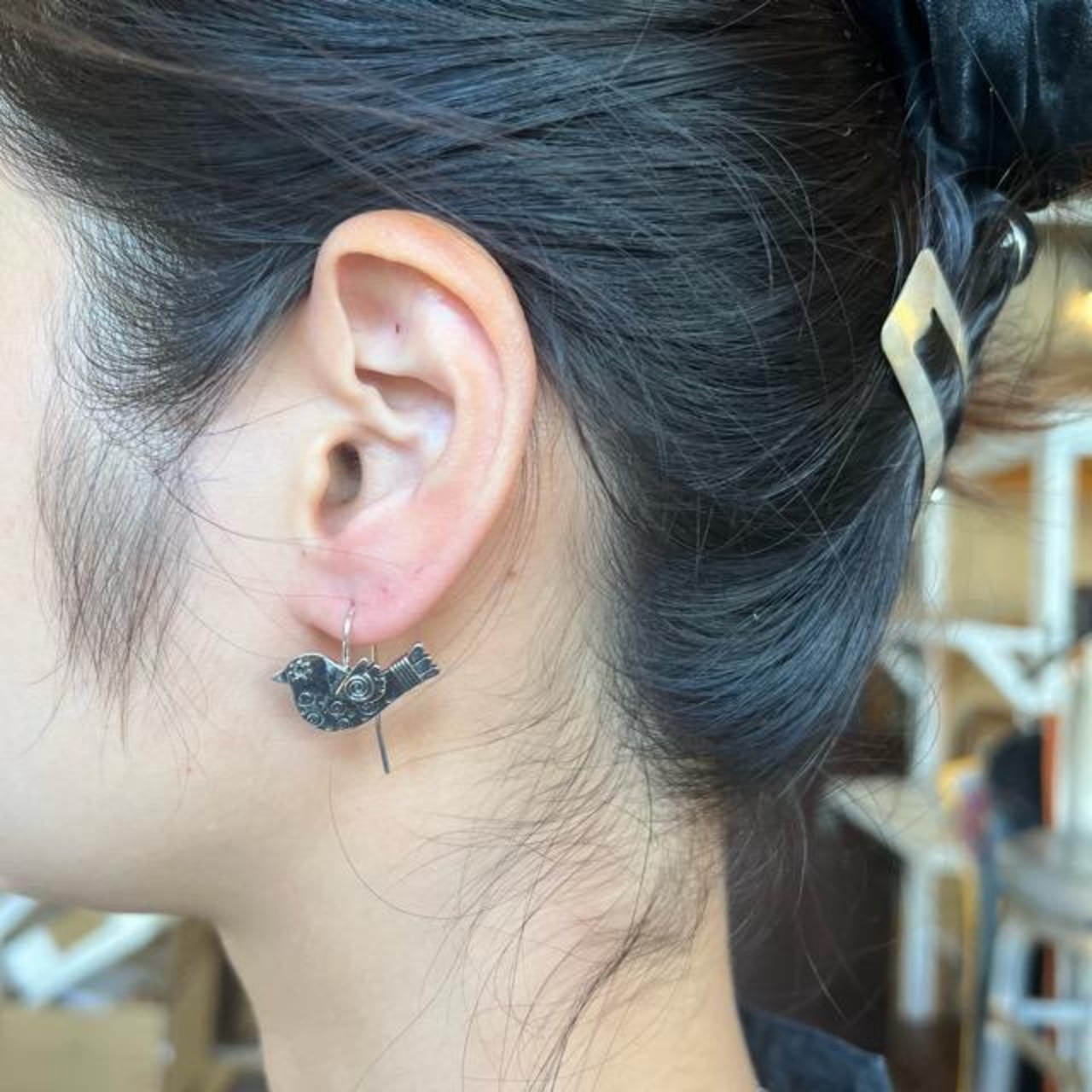 TOPANGA Jewelry　Antique bird earrings　アンティーク小鳥　ピアス　シルバー　鳥　ギフト　プレゼント　ジュエリー　