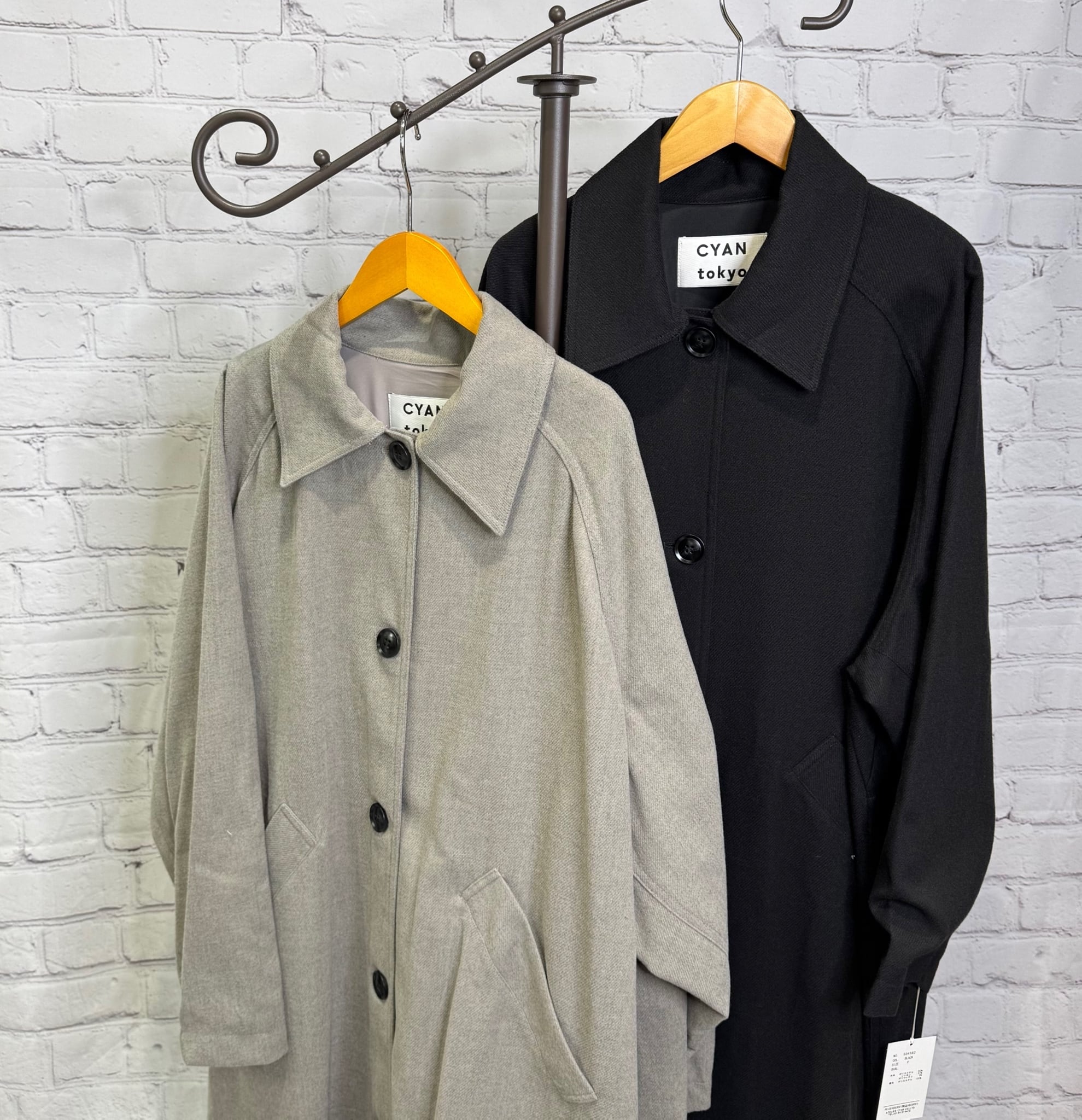 SALE！CYAN TOKYO シアントーキョー エアリーバックウーリーコート