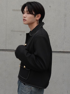 【ALUDE SELECT】gold button stitch short jacket