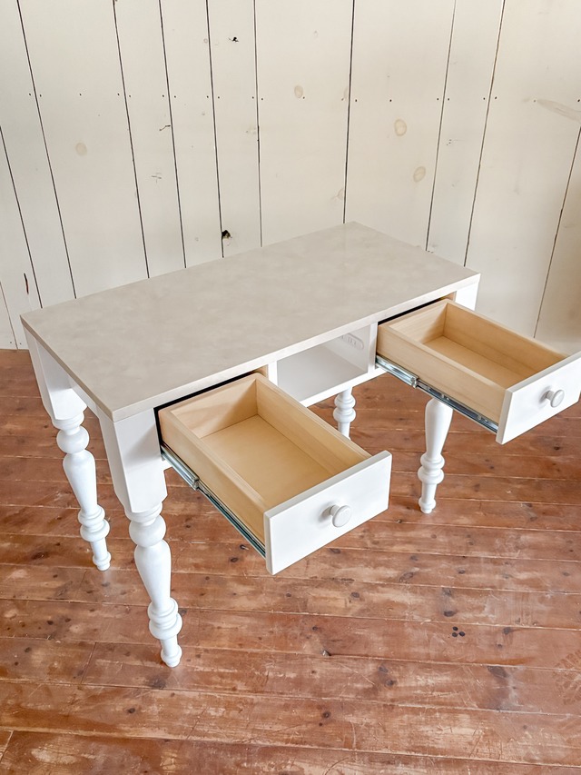 引出し付きネイルテーブル大理石900 (アンティーク調ネイルデスク) W920×D450 かわいいドレッサー