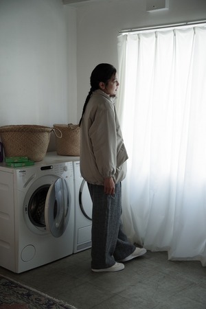 Wool Linen Tweed Wide Pants