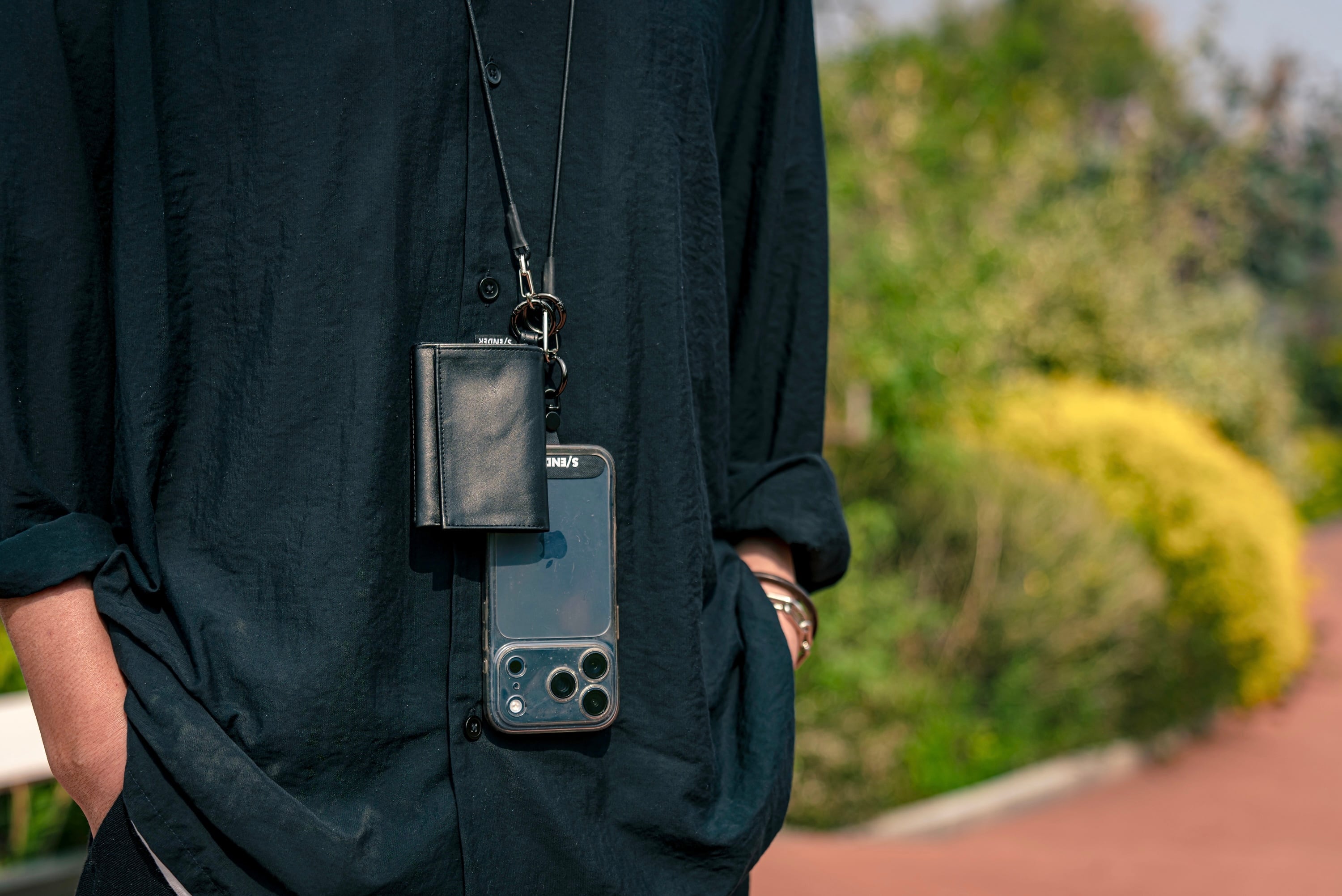 S/ENDER - MULTI WALLET <GRID BLACK> | sender