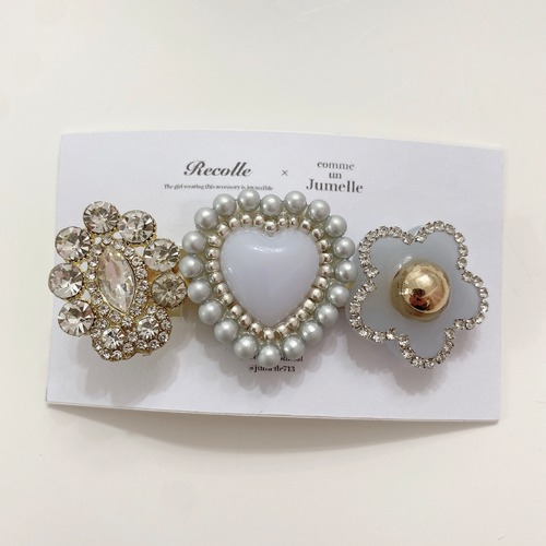 【Recolle × Jumelle】medium hair clip ＊ powder blue