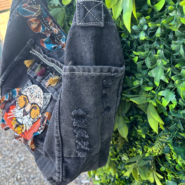 ヒョウデニムショルダーバック