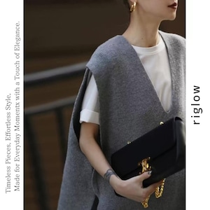 loose v-neck vest 101919