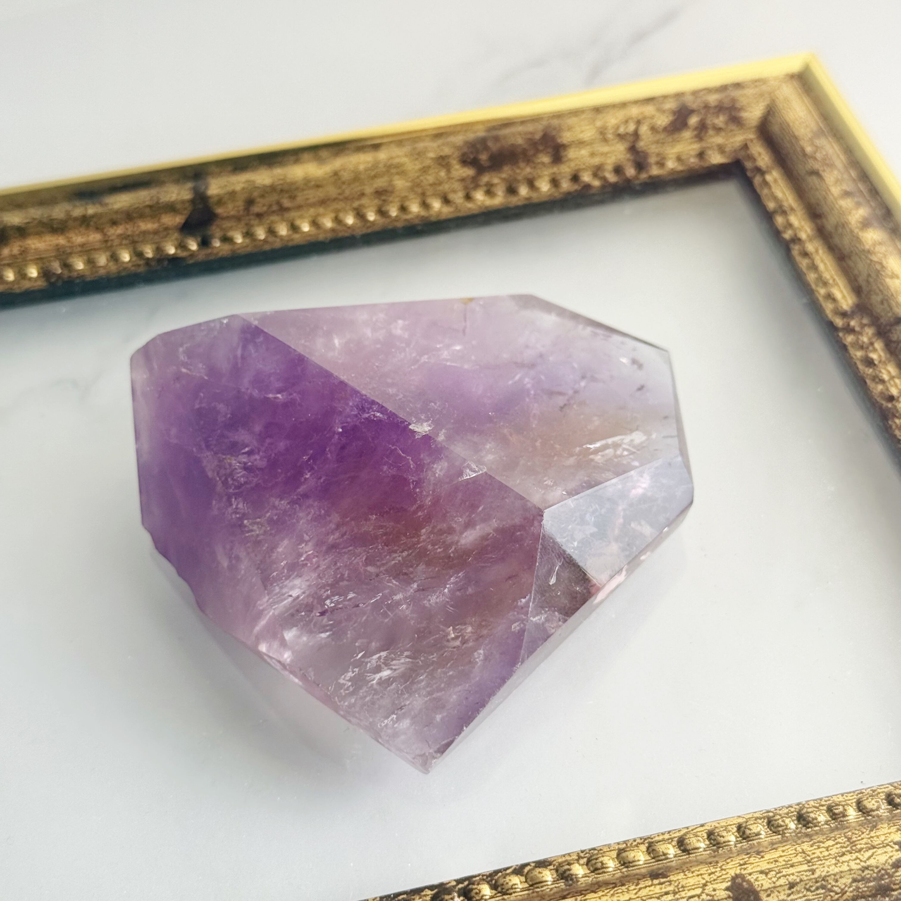 D17-10〕入手困難 極上品質 超透明 水晶 ドクロ クリスタルスカル 虹