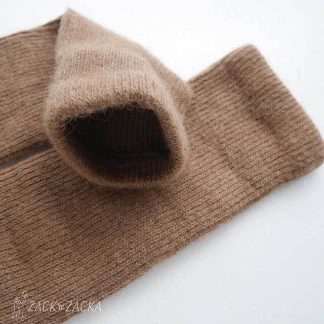 ヤク / キャメル 100％ モンゴル レッグウォーマー長め 伸縮性ありリブ