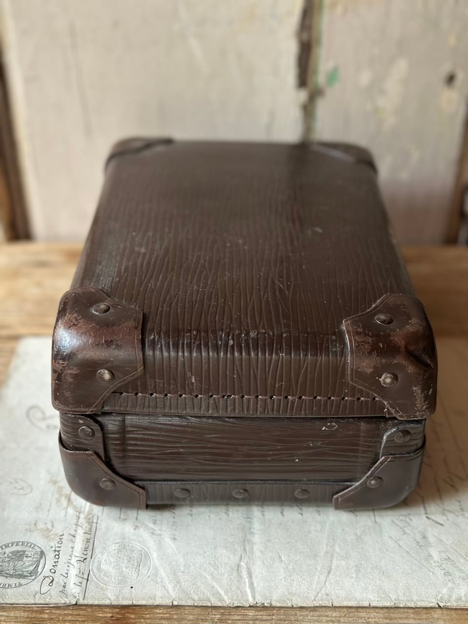 縦型 ミニトランク ダークブラウン | Brocante de La Cocotte