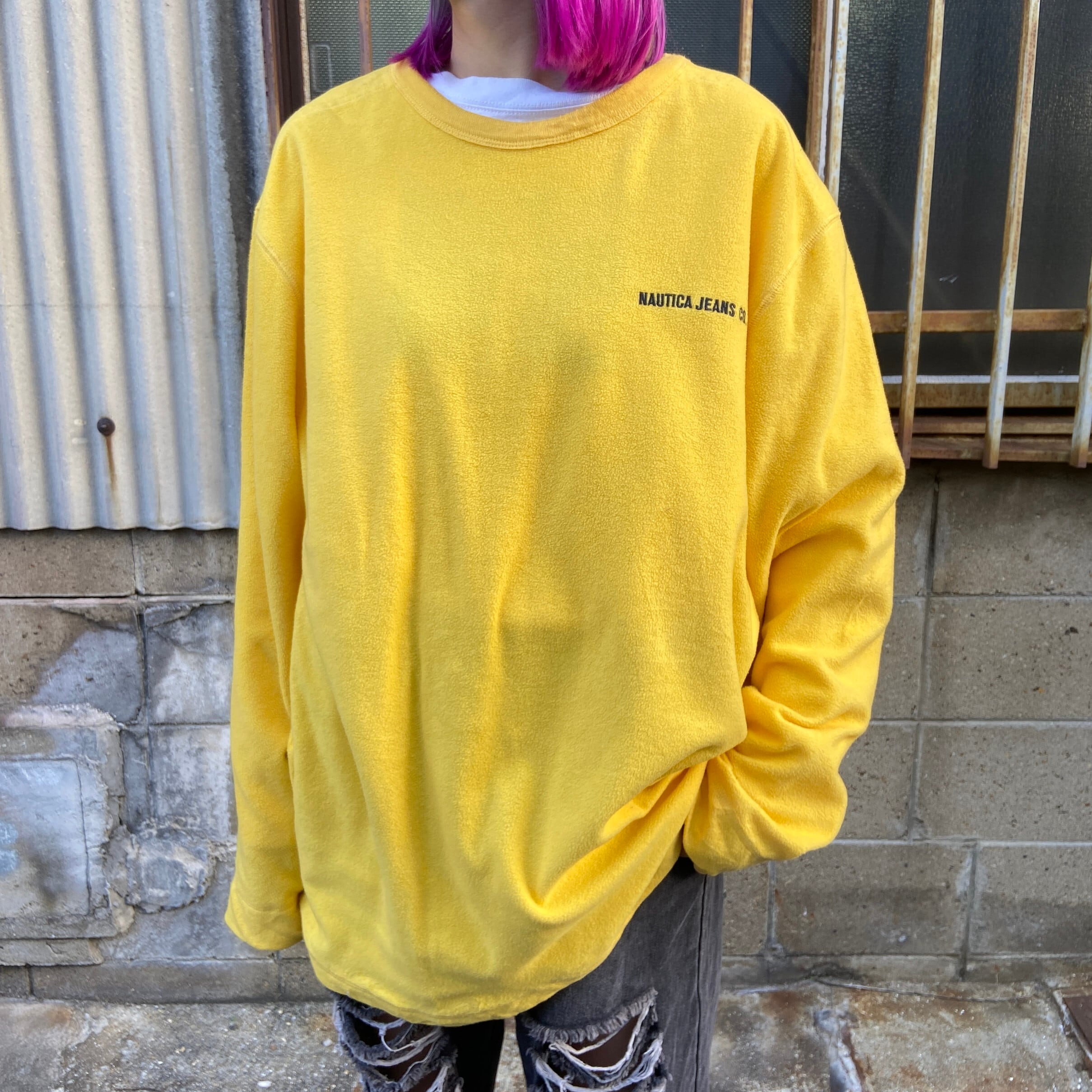 USA製 90年代 NAUTICA JEANS ノーティカ プルオーバーフリース メンズL 