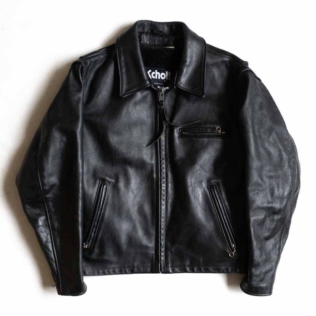 schott シングル ライダースジャケット レザージャケット38 schott シングル ライダースジャケット レザージャケット38