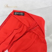 社交ダンス 衣装 スタンダード ドレス ワンピース パーティドレス レッド系 赤 チョーカー prima boutique プリマブティック フロート 長袖 社交ダンスドレス フロート付き ドレスワンピース パーティ用 ドレス 赤色 伸縮性 大人用 フリル デザイン 体型カバー おしゃれ イベント用 モダンダンス用 女性用 ダンス衣装 競技用ドレス 格安 ドレスアップ 着心地抜群