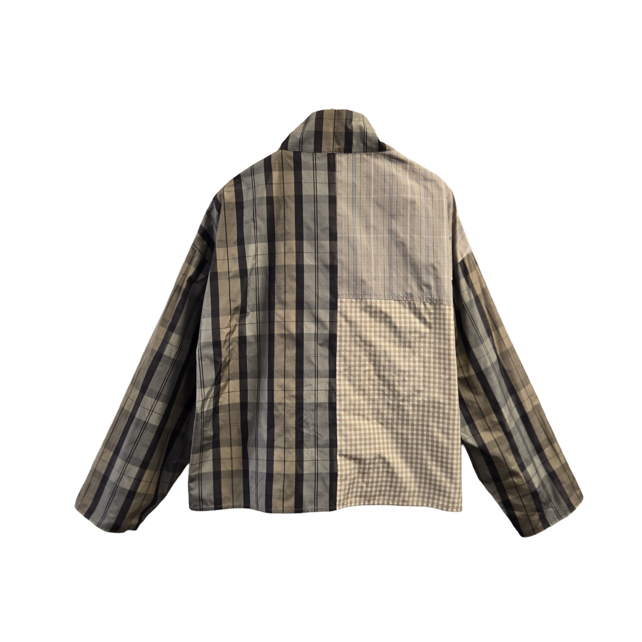【最新作】MIXチェックパッチワークブラウス【264-1130】Mixed check patchwork blouse
