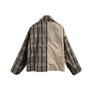 【最新作】MIXチェックパッチワークブラウス【264-1130】Mixed check patchwork blouse