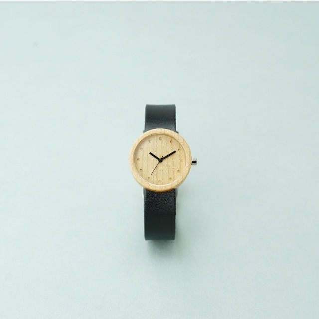 Maple wood - Organic leather Black - S