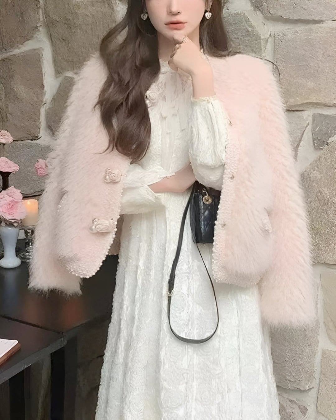 ローズパールファーコート(2 colors) 24W11063