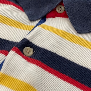 【Tommy Hilfiger】90s ジャマイカ製 ポロシャツ ボーダー フラッグタグ 旧タグ トミーヒルフィガー Lサイズ US古着 アメリカ古着