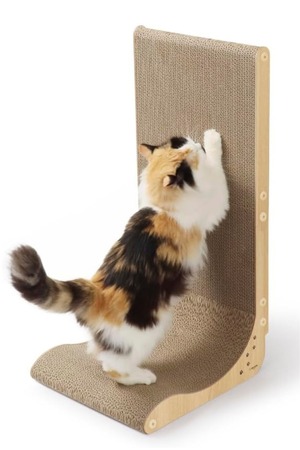 【新着特価】by  猫壱 爪とぎ バリバリボード ウッドプレミアム レギュラー ライトブラウン 両面使用・交換可能
