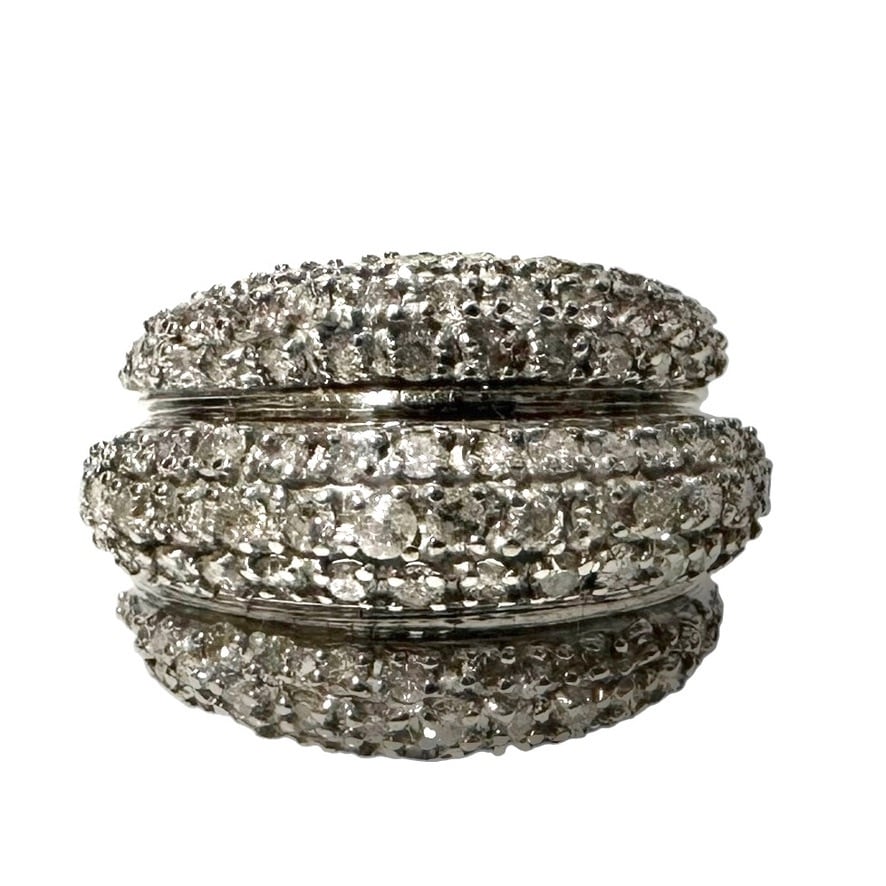 Luxury ◇ 2.50ct K18WG Diamond Ring White Gold Size 13.5 Men's Women's Unisex