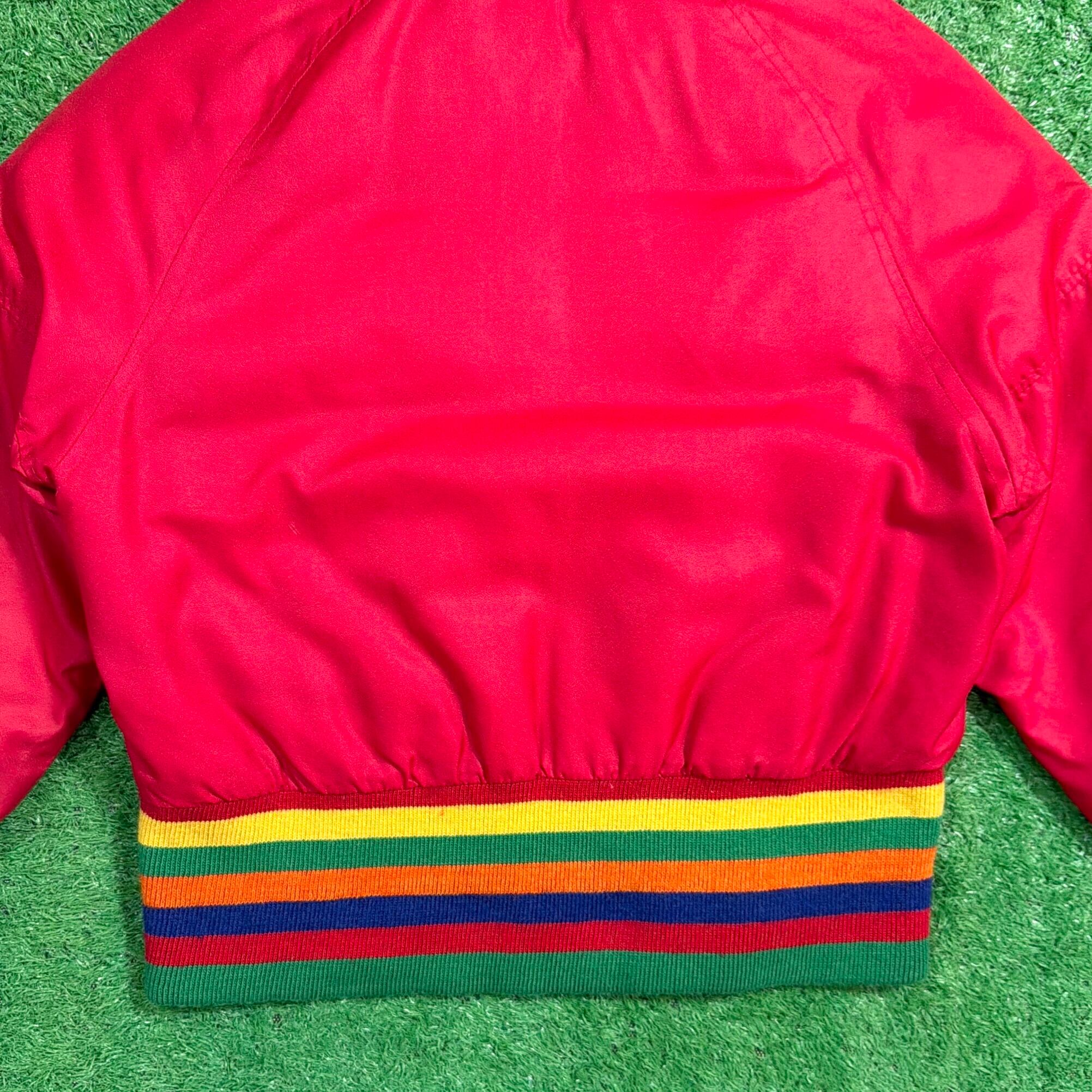 Lady's】 80s レッド ブルー カラフル 中綿 スキー ジャケット / 古着