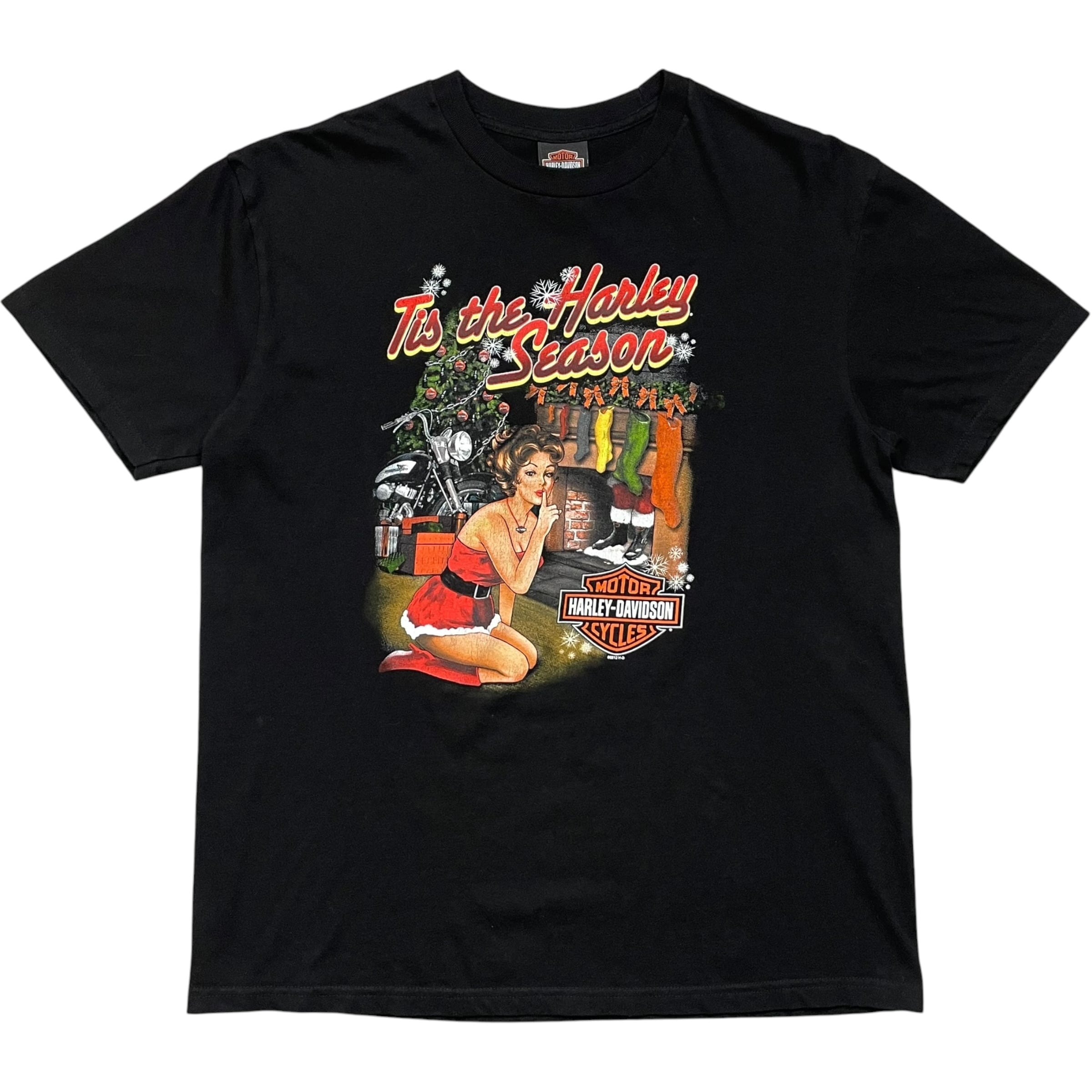《XL》Harley-Davidson ハーレーダビッドソン Tシャツ ブラック プリントデザイン no.10200