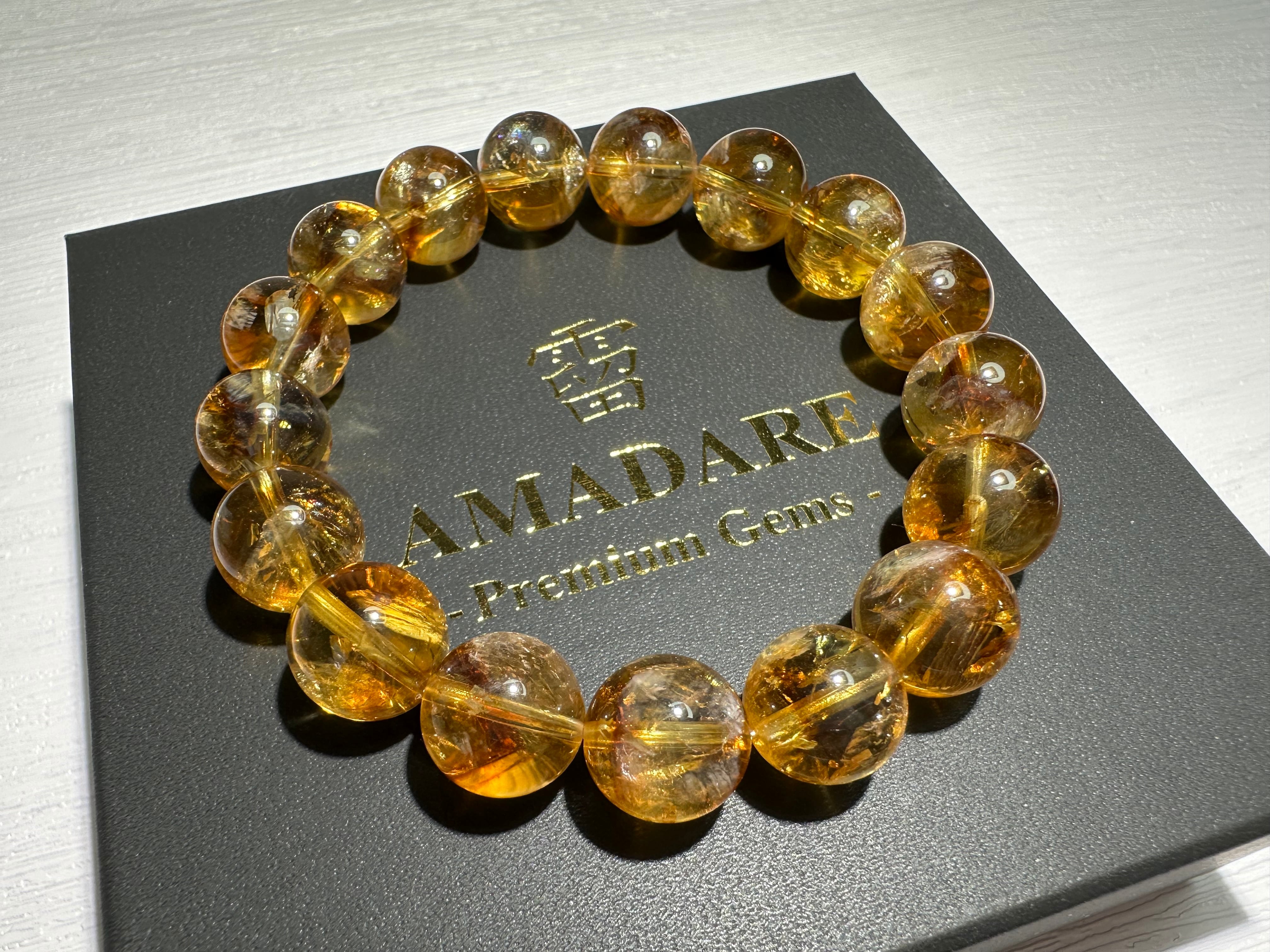 ウィスキーシトリンブレスレット【非加熱、天然石】 ウイスキーシトリンブレスレット | 霤 AMADARE