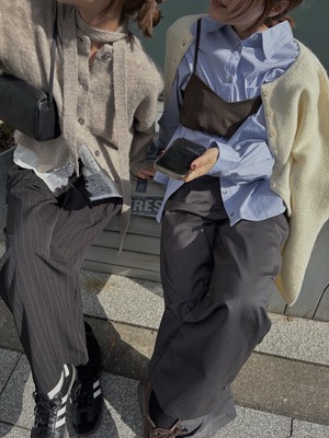 stole set shaggy 2way knit