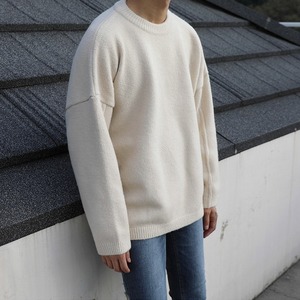 シンプルモードラウンドネックニット　993