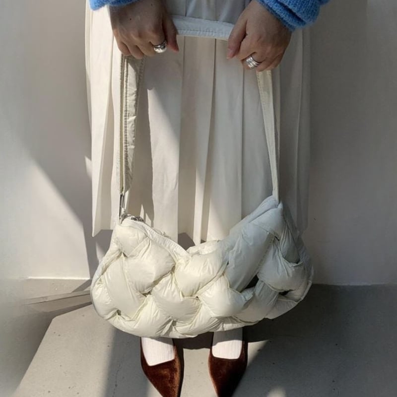 Braided fluffy shoulder bag 7 colors V1172