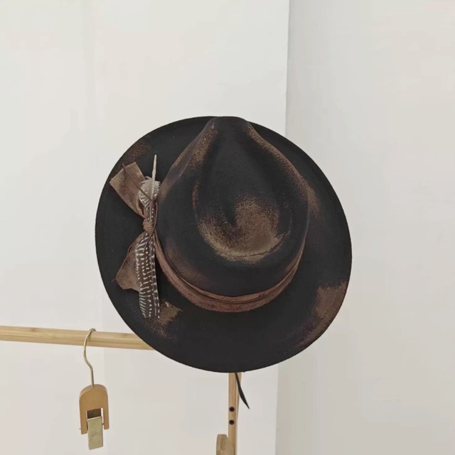 Smoky damage felt hat【2color】 C1220