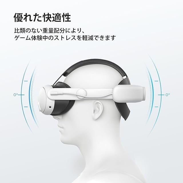 KIWI design Quest 3S/3に対応 バッテリーヘッドストラップ 6400mAh
