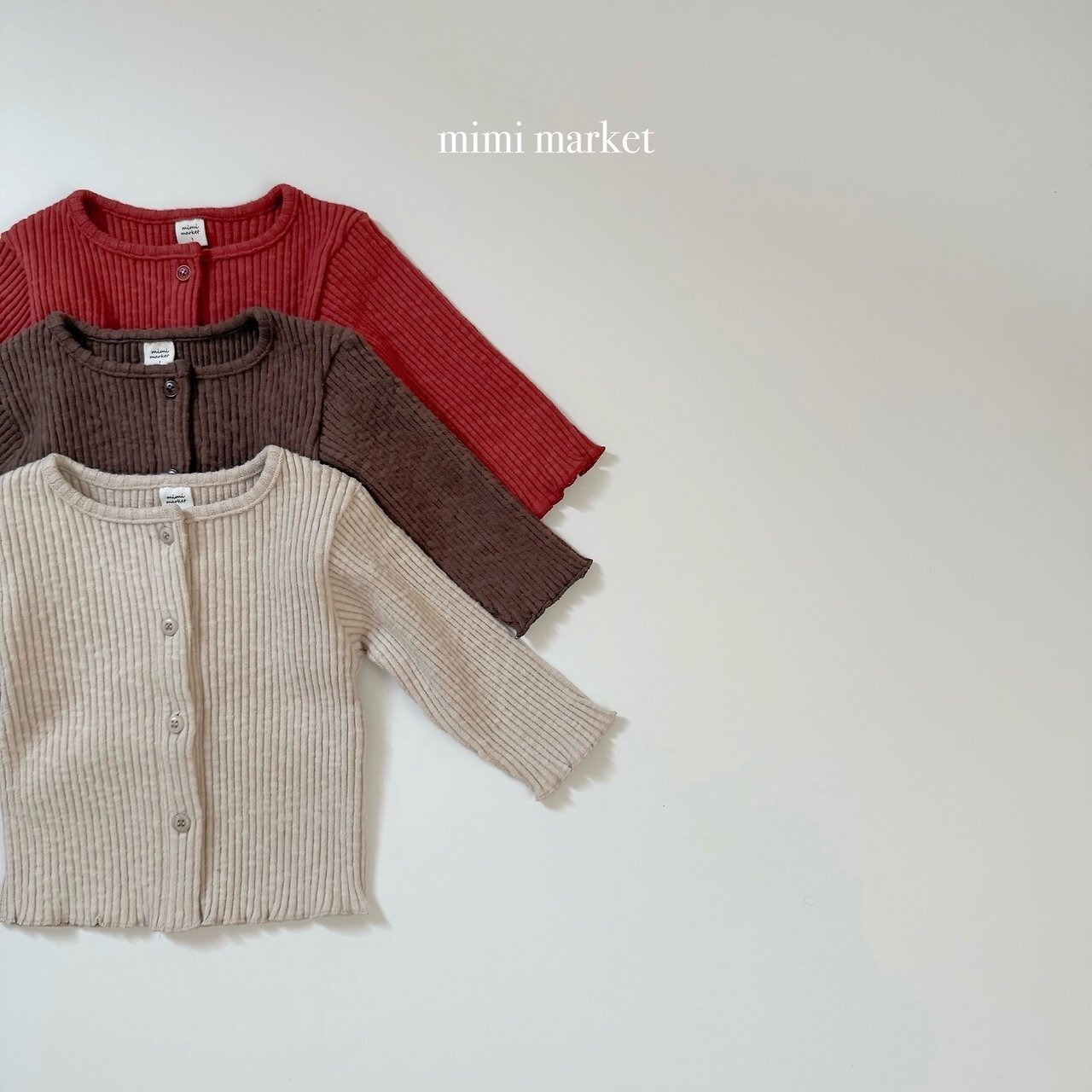 ミミマーケット / mimimarket / リブカーディガン / 韓国子供服 / キッズ / 26winter〖取寄〗*S~L*