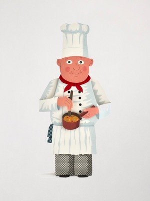3D 立体グリーティングカード 「シェフ」 / 3D Greeting Card "Chef"