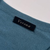 カシミヤ100% Verona ベローナ Vネック ニット セーター /くすみブルー メンズ