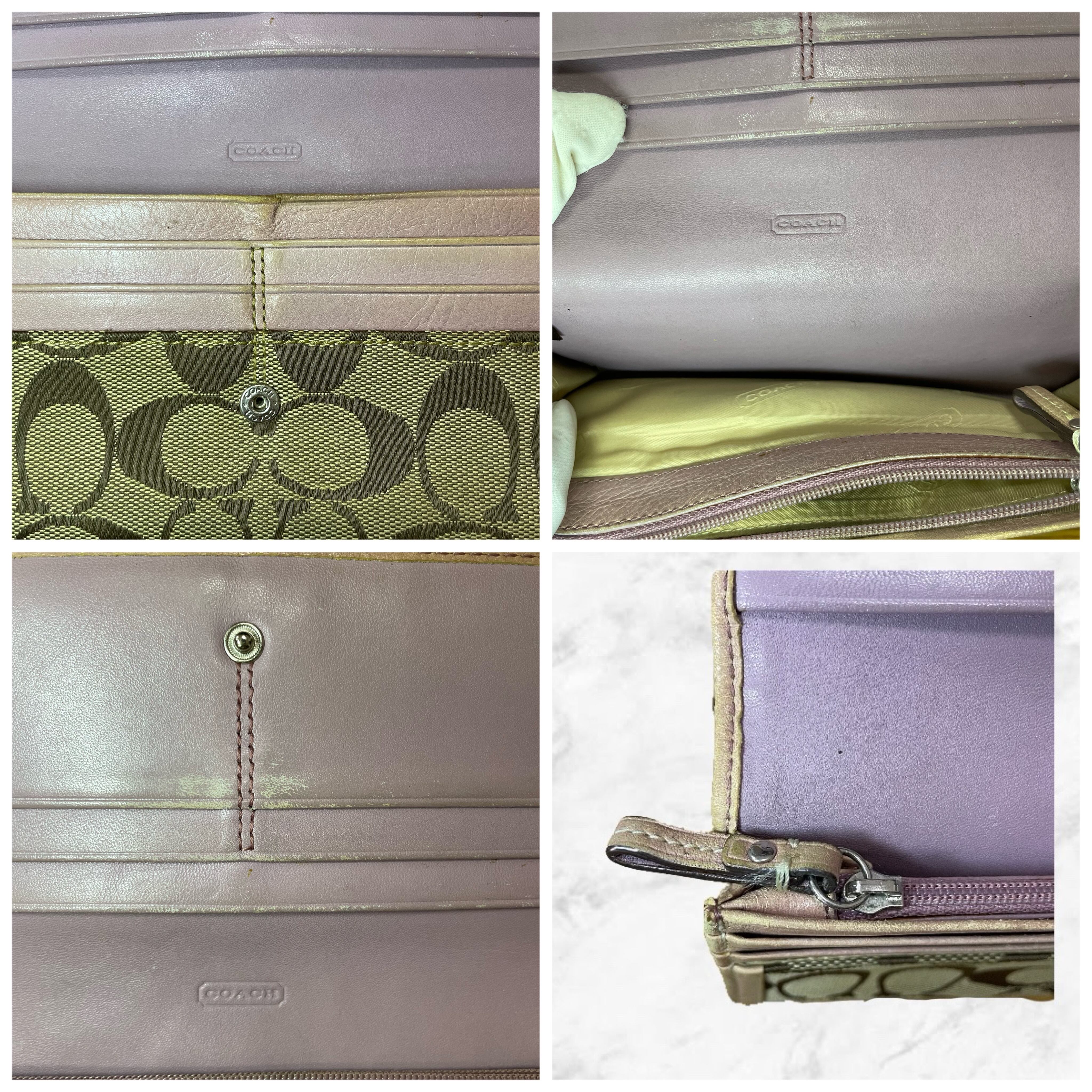 1点限定/COACH】コーチ シグネチャー パープル 長財布(ボタン 1点限定/COACH】コーチ シグネチャー パープル 長財布(ボタン