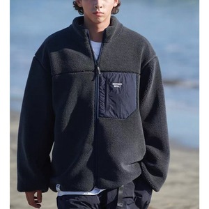 Stand collar boa zip-up jacket 1161