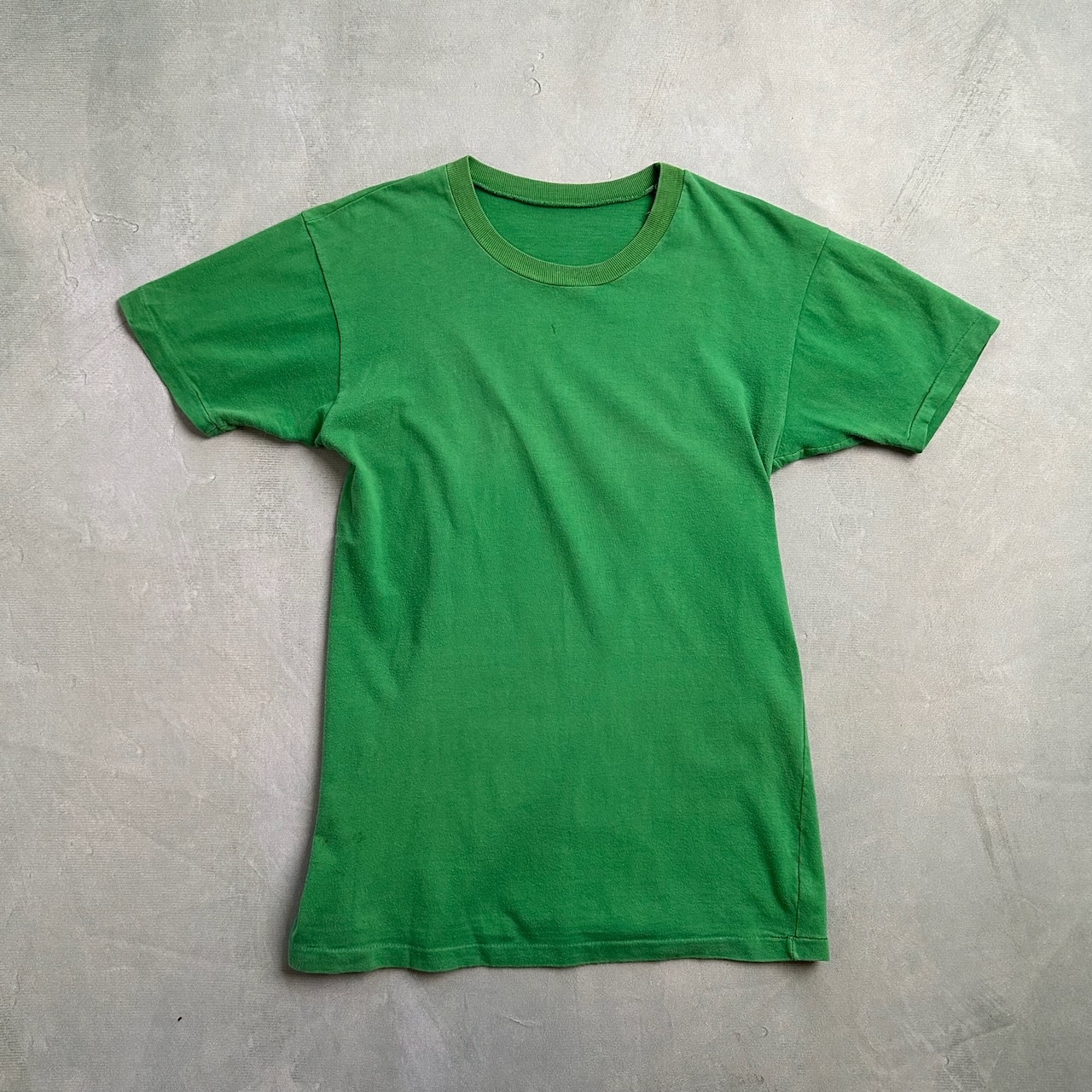 80s~90s 褪色 フェード 無地Tシャツ 緑 古着