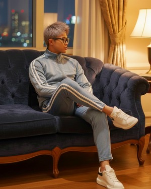 DENIM LINE SWEAT PANTS【BEL25-959】