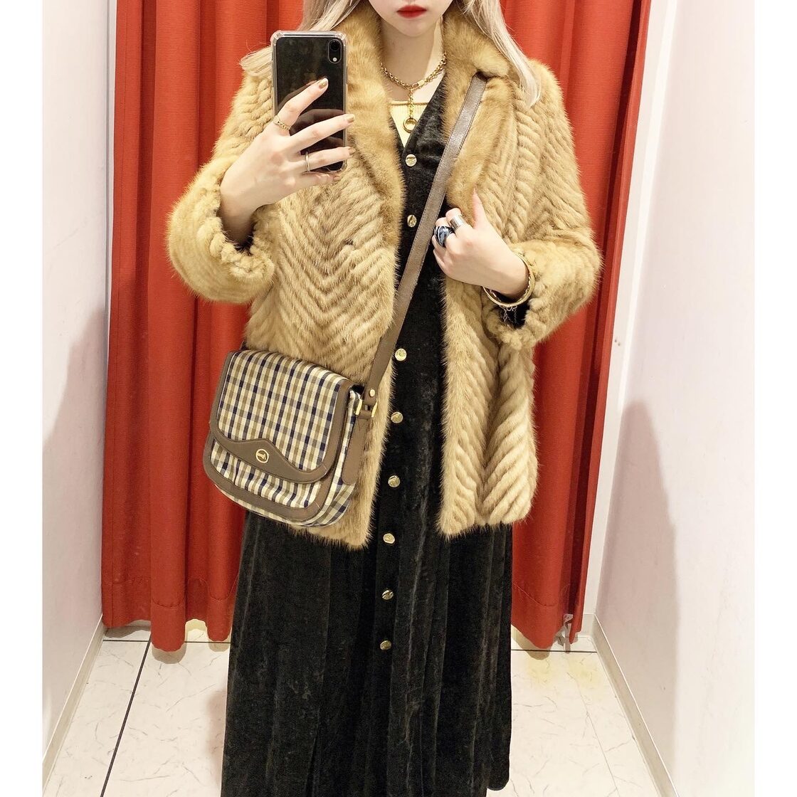 レディース 極上美品 vintage ミンクファーケープ USA 女性コート 