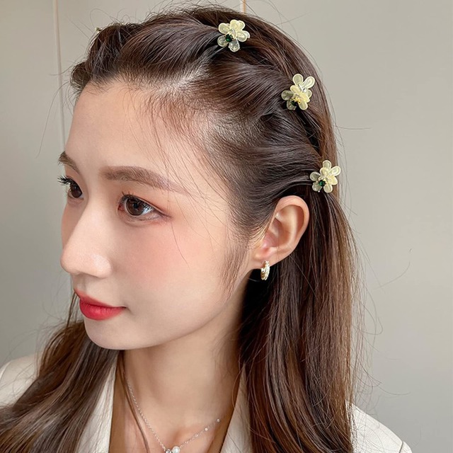 【在庫処分】ALLMIRA ヘアクリップ ミニ 20個セット 花 ヘア クリップ 小さめ バンスクリップ かみどめ クリップ 可愛い 小 髪留め クリップ ヘアピン 小さいサイズ 大人 可愛い へあくりっぷ hair clip ヘアアクセサリー(ドリル金5色)