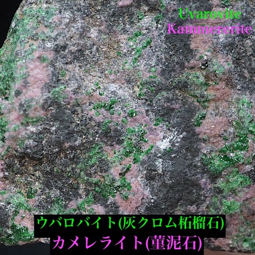 超希少！ カメレライト＆ウバロバイト 338.5g  UV047 原石 鉱物 天然石