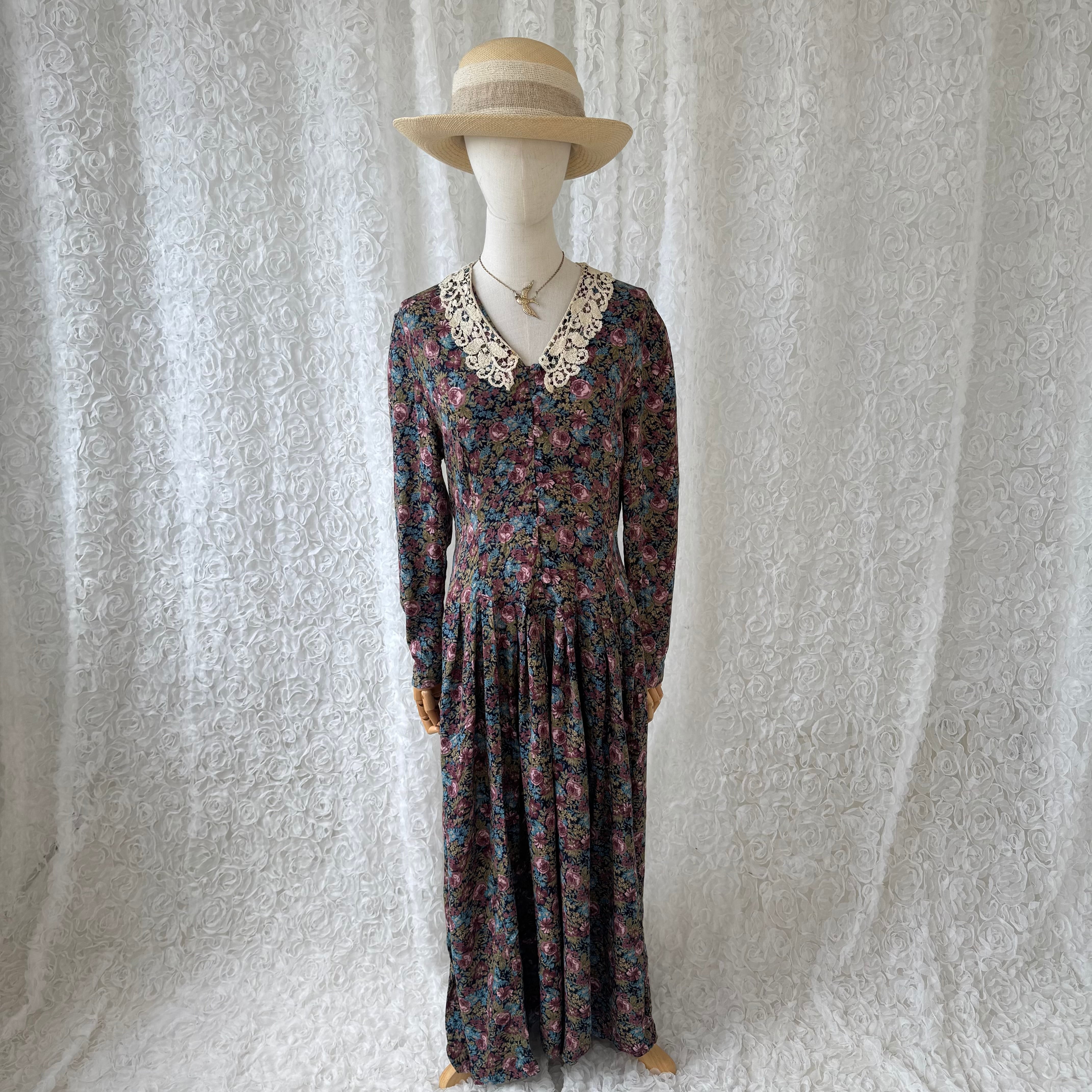 希少Laura Ashley ローラアシュレイ 英国製ヴィンテージ花柄ワンピース