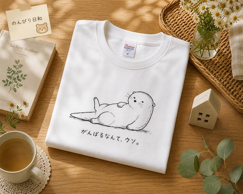 カワウソTシャツ｜がんばるなんて、ウソ。