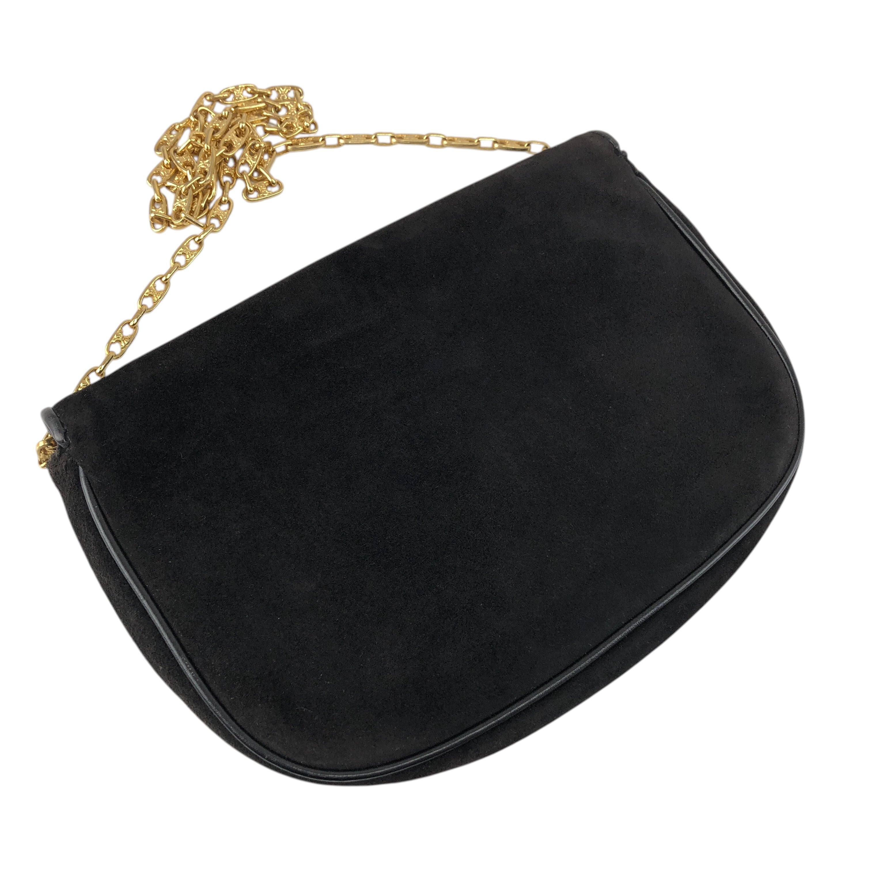 OLD CELINE ショルダーバック CELINE セリーヌ ショルダーバッグ ブラック トリオンフ ベロア