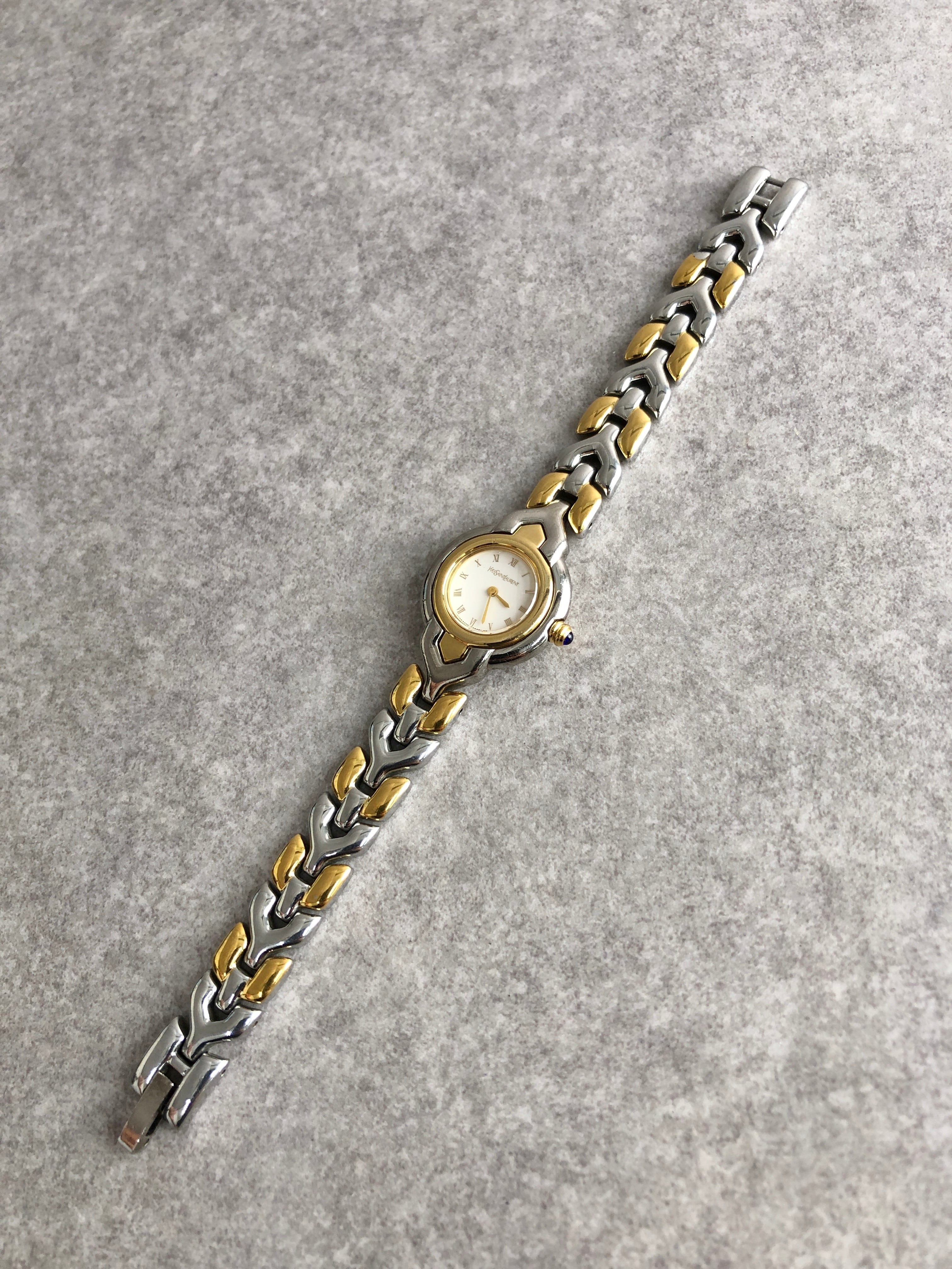 Yves Saint Laurent イヴ・サンローラン 腕時計 シルバー×ゴールド