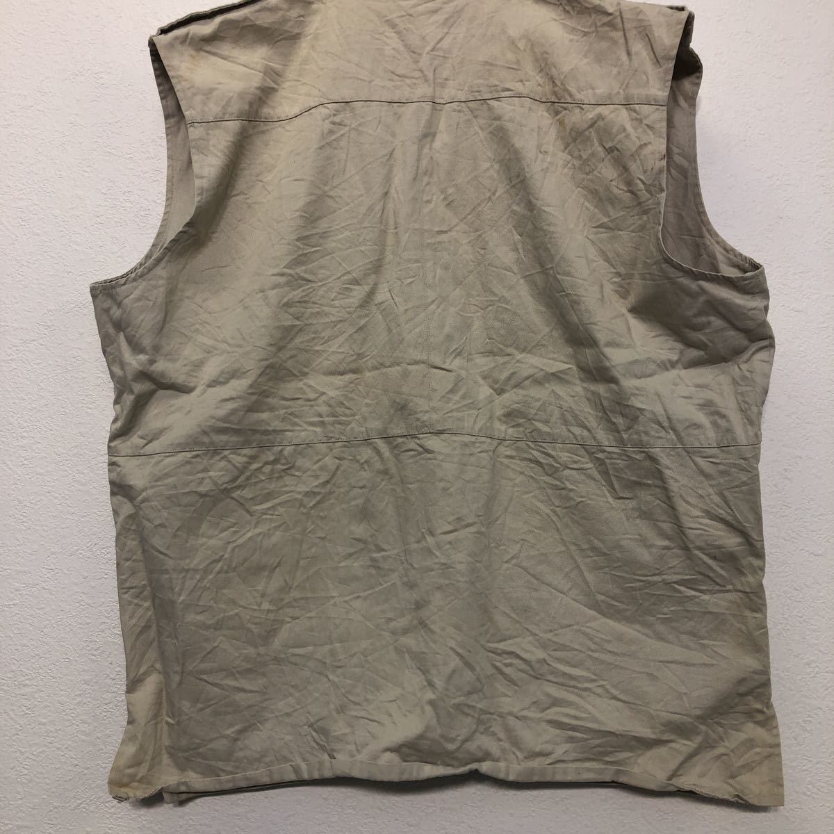 A・M・C フィッシング ベスト L ホワイト ジップアップ ポケット