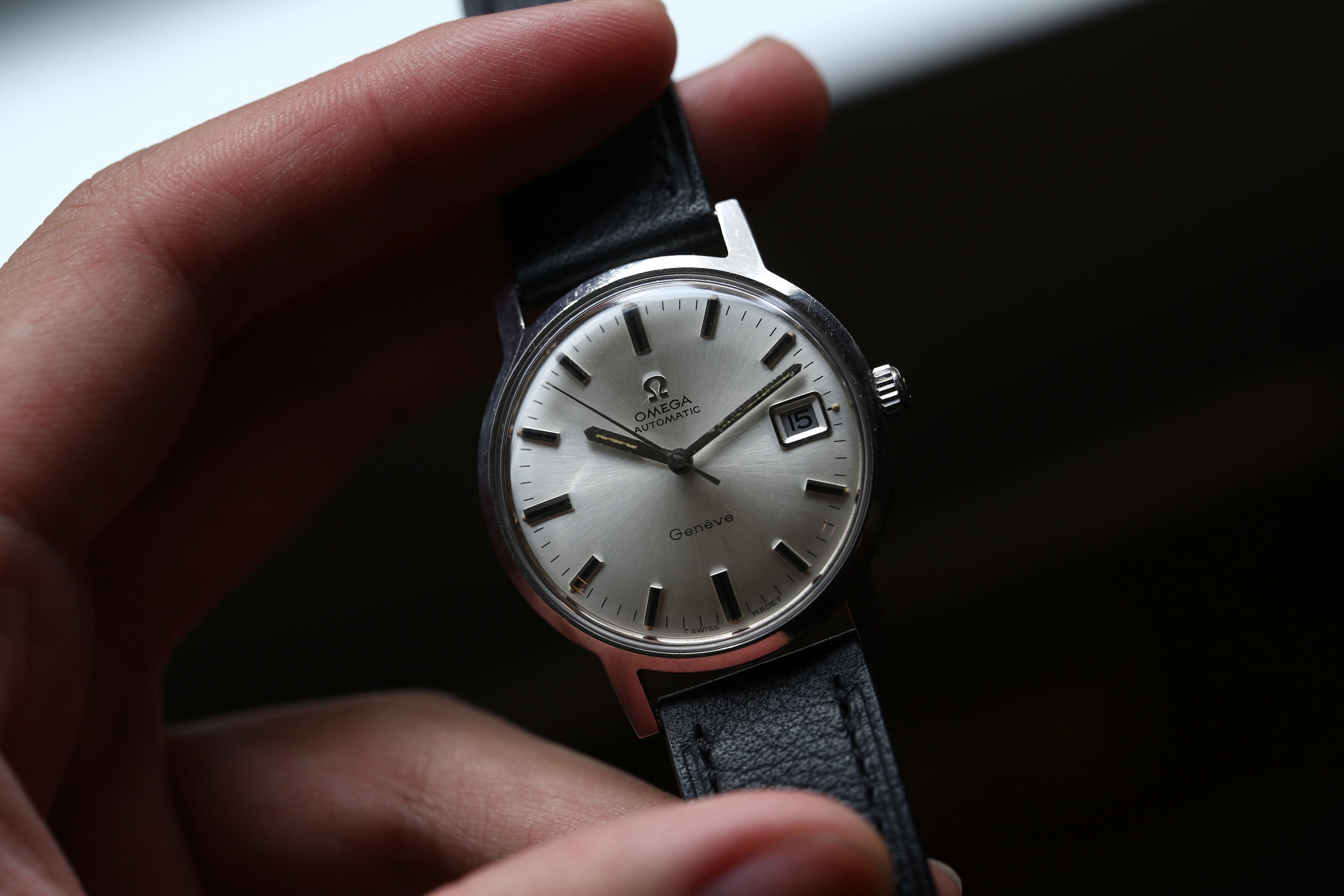 OMEGA】 1970年製 オメガ ジュネーブ デイト シルバーダイヤル 自動