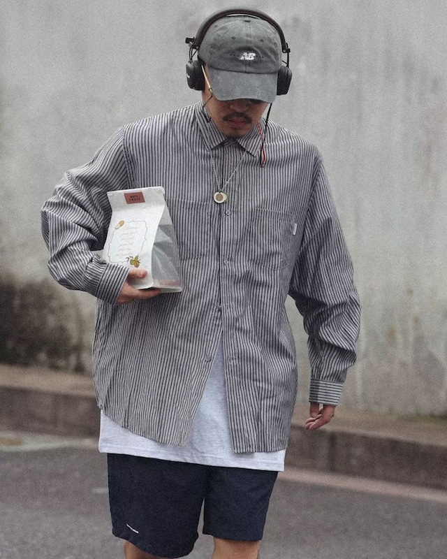 Front Pocket Stripe Pattern Shirt x00107